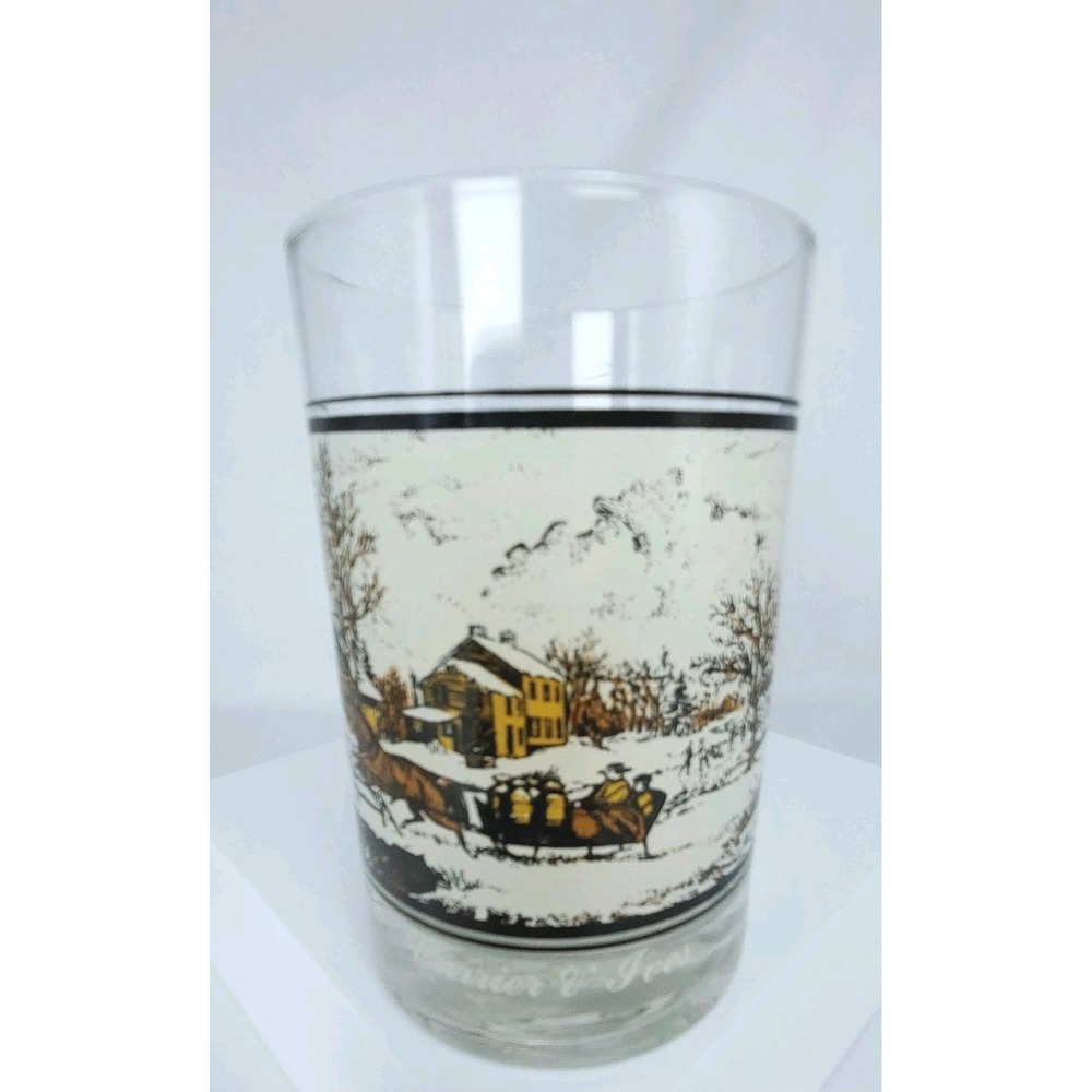 Arby's‎ Collector Series Glass 1978 Currier & Ives American Farm in Winter 4.75"
